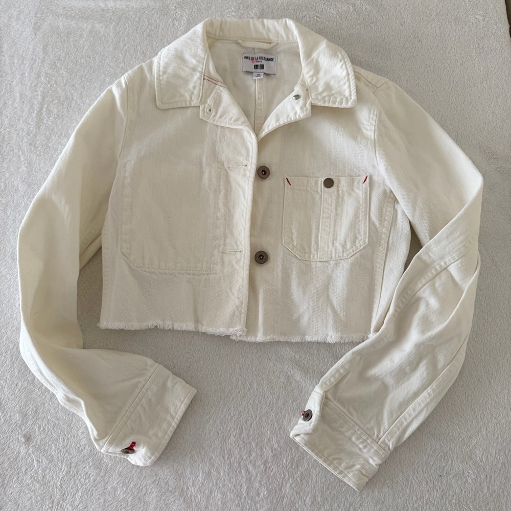 Ines De La Fressange Paris Uniqlo Cropped Denim Jacket